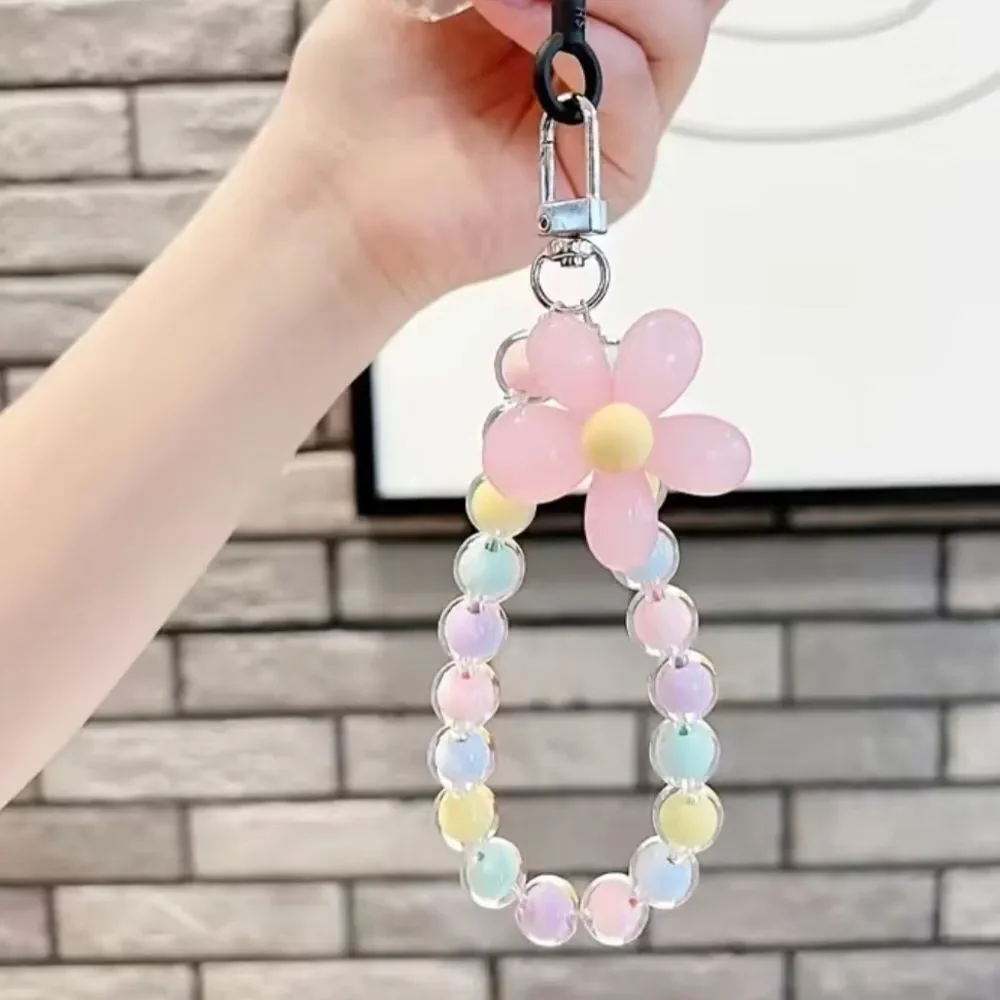 New Colorful Beaded Flower Wrist Phone Lanyard - Multiple Available